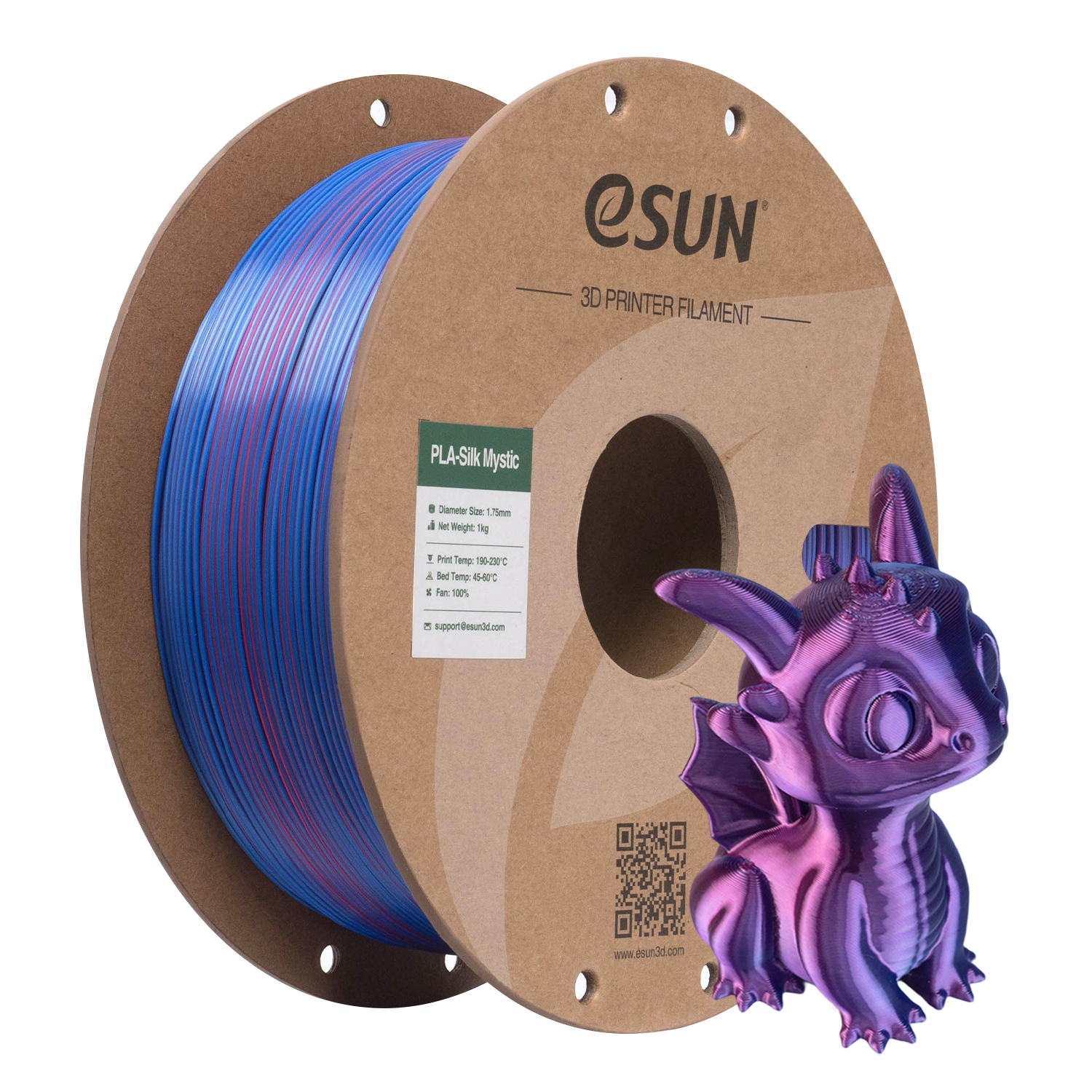 Нить для 3D печати PLA-Silk Mystic - трёхцветный шёлковый PLA